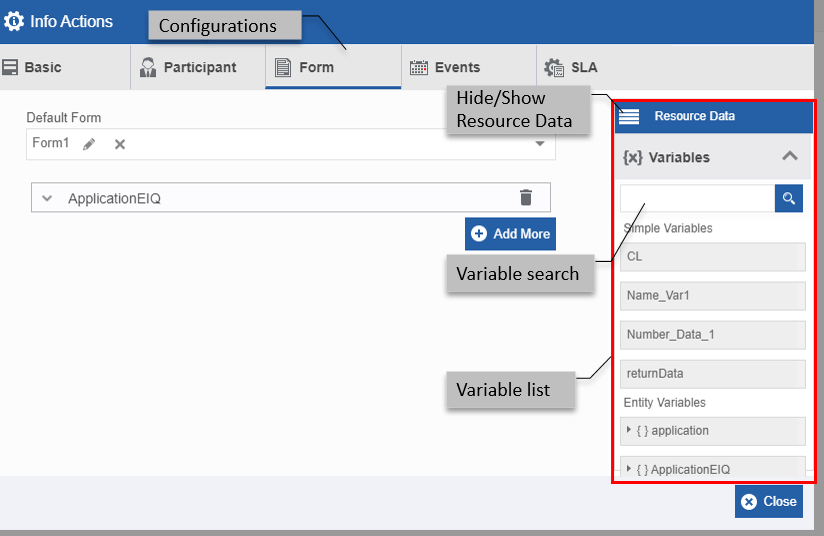 Expand Info Actions view Expand Info Actions view