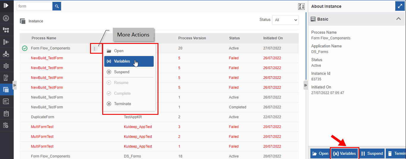 Opening and viewing instance details Opening and viewing instance details