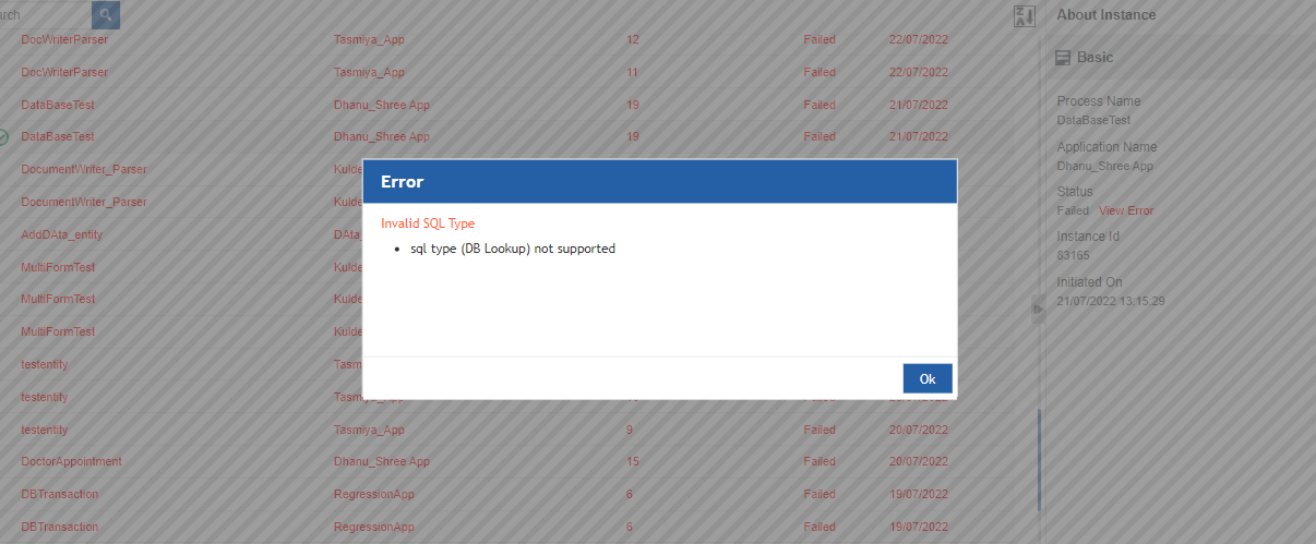 nstance Error details nstance Error details