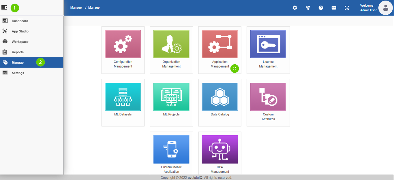 Steps for viewing Application Management Steps for viewing Application Management