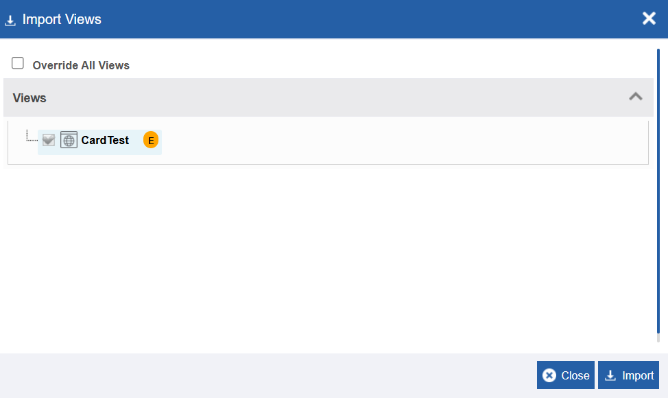 Import Views details Import Views details